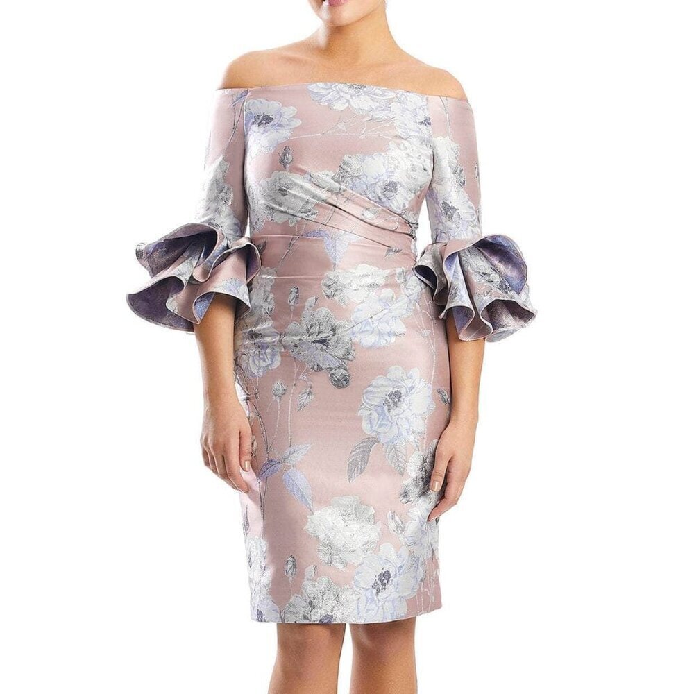 SALE NWT Alexander by Daymor 1768S23 Printed Wedding Guest Desert Coral size 6
